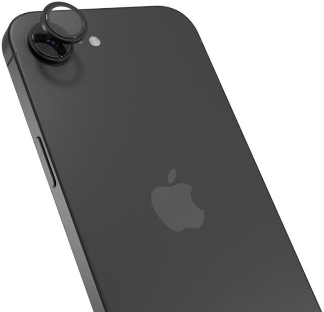Epico hliníkové ochranné sklo na čočky fotoaparátu pro iPhone 16e/17e - černá