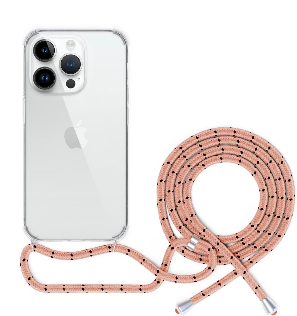 Epico transparentní kryt se šňůrkou pro iPhone 14 Pro Max - růžová