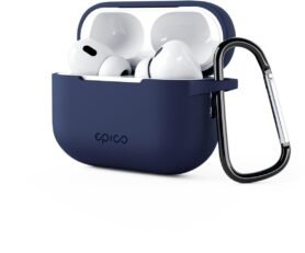 Epico silikonové pouzdro pro Airpods Pro 2 s karabinou - tmavě modré