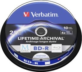VERBATIM M-DISC BD-R SL 25GB, 4x, printable, spindle 10 ks