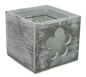 GOBA kytka patina dřevo-sklo 12 × 12 cm