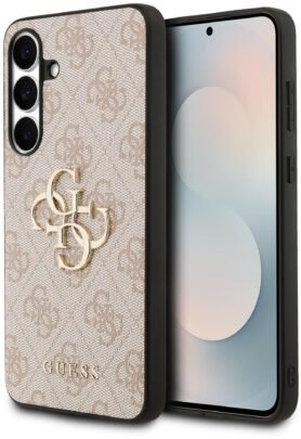 Guess PU 4G Metal Logo Zadní Kryt pro Samsung Galaxy S25 FE Pink