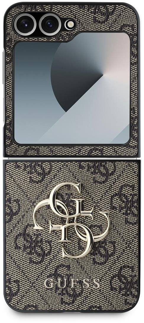 Guess PU 4G Metal Logo Zadní Kryt pro Samsung Galaxy Z Flip6 Brown
