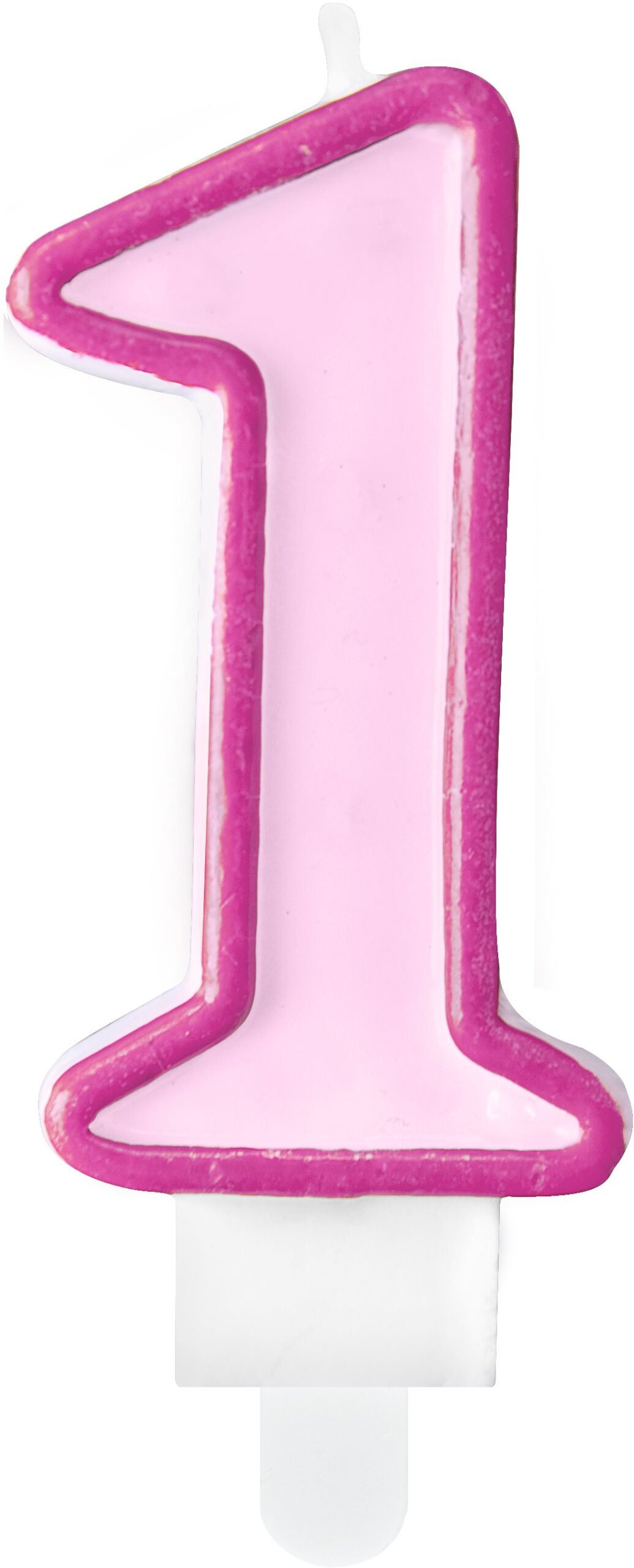 Svíčka narozeninová, 7cm, číslice "1", růžová