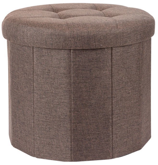 Home Styling Collection Pouf s prošívaným sedlem OTTOMAN, 45 × 39 cm, hnědý