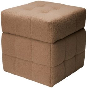 Home Styling Collection Taburet s úložným prostorem SQUARE, potah „beránek“, 38 × 38 × 37 cm, hnědý