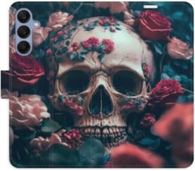 iSaprio Flip pouzdro Skull in Roses 02 pro Samsung Galaxy A25 5G
