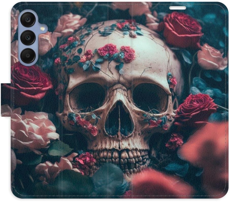 iSaprio Flip pouzdro Skull in Roses 02 pro Samsung Galaxy A25 5G