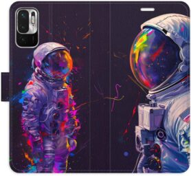 iSaprio Flip pouzdro Neon Astronaut 02 pro Xiaomi Redmi Note 10 5G