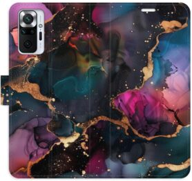 iSaprio Flip pouzdro Dark Marble pro Xiaomi Redmi Note 10 Pro