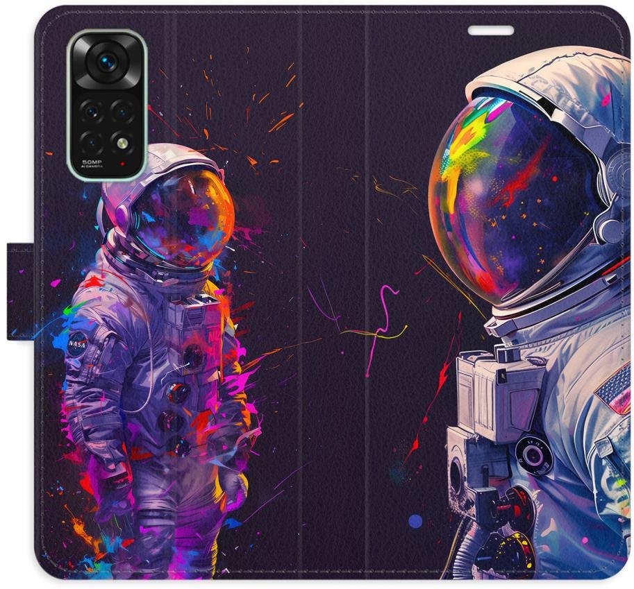 iSaprio Flip pouzdro Neon Astronaut 02 pro Xiaomi Redmi Note 11 / Note 11S
