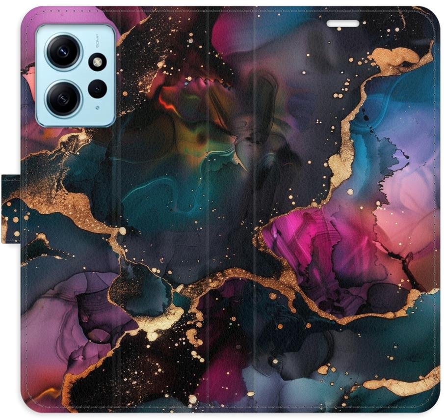 iSaprio Flip pouzdro Dark Marble pro Xiaomi Redmi Note 12 5G