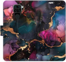 iSaprio Flip pouzdro Dark Marble pro Xiaomi Redmi Note 9