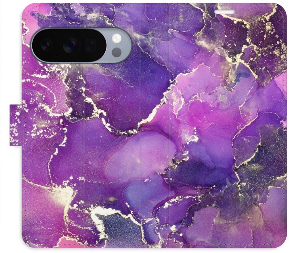 iSaprio Flip pouzdro Purple Marble pro Google Pixel 10 / 10 Pro