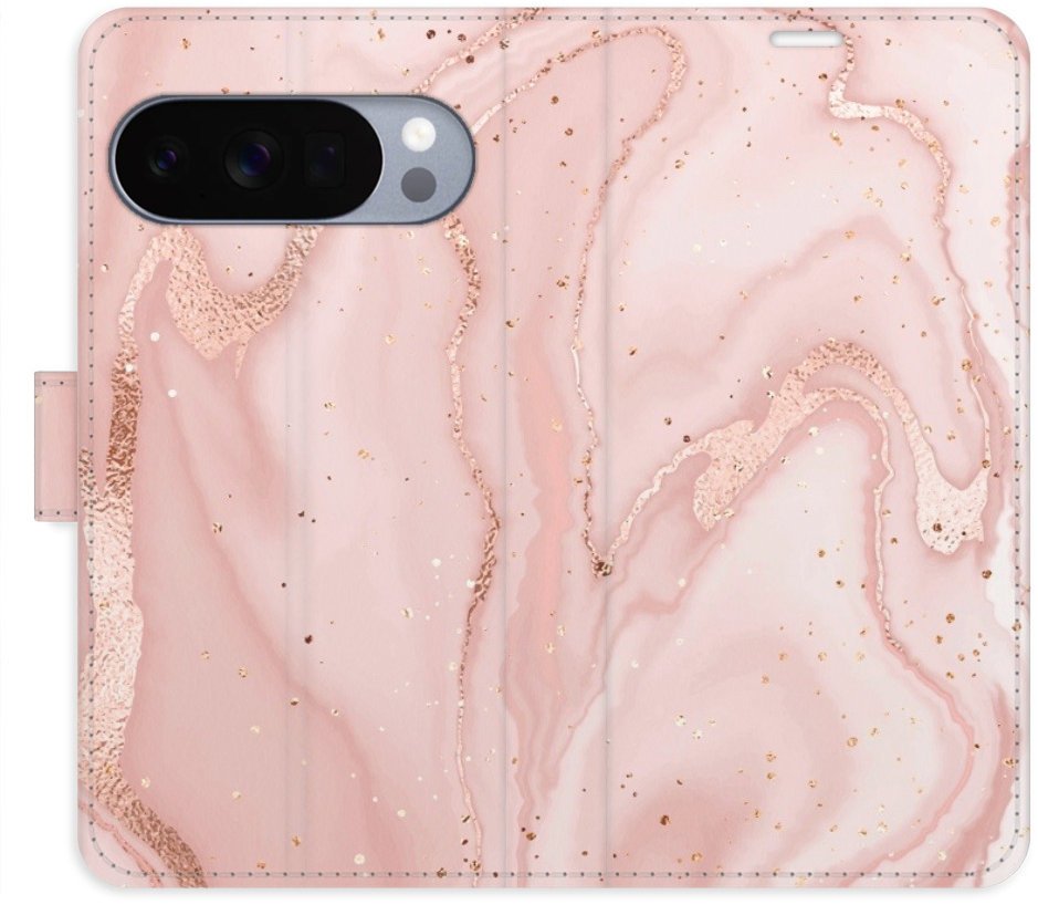 iSaprio Flip pouzdro RoseGold Marble pro Google Pixel 10 / 10 Pro