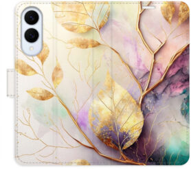 iSaprio Flip pouzdro Gold Leaves 02 pro Samsung Galaxy S25 Edge