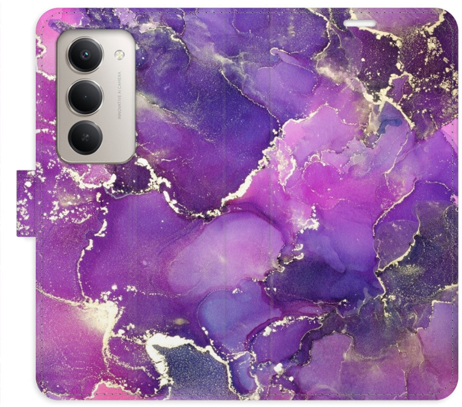 iSaprio Flip pouzdro Purple Marble pro Xiaomi Redmi 15 5G