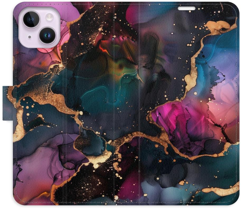 iSaprio Flip pouzdro Dark Marble pro iPhone 14 Plus