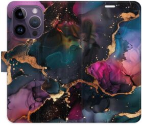 iSaprio Flip pouzdro Dark Marble pro iPhone 14 Pro