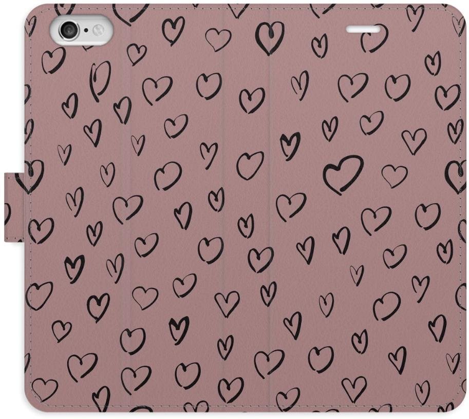 iSaprio Flip pouzdro Heart Dark 02 pro iPhone 6/6S
