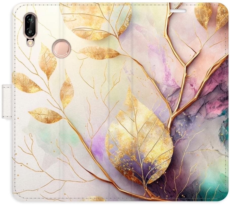iSaprio flip pouzdro Gold Leaves 02 pro Huawei P20 Lite