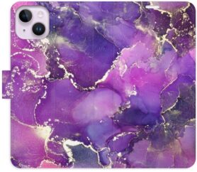 iSaprio flip pouzdro Purple Marble pro iPhone 14 Plus