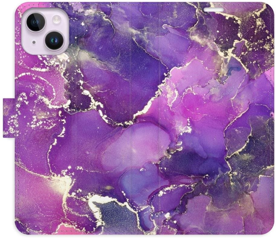 iSaprio flip pouzdro Purple Marble pro iPhone 14 Plus
