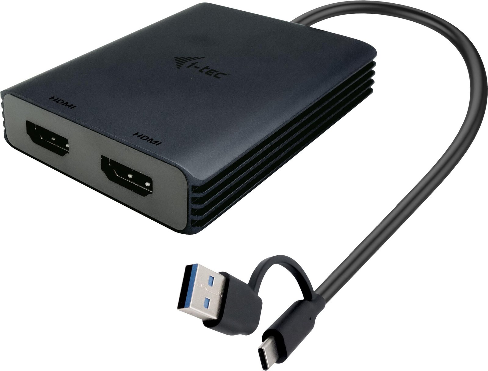 i-tec USB-A/USB-C Dual 4K HDMI Video Adapter
