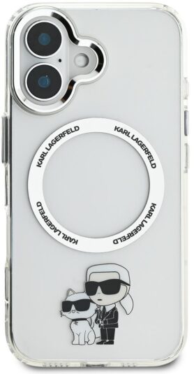 Karl Lagerfeld IML Karl and Choupette MagSafe Zadní Kryt pro iPhone 16 Transparent