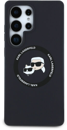 Karl Lagerfeld Liquid Silicone K&CH Heads MagSafe Zadní Kryt pro Samsung Galaxy S25 Ultra Black