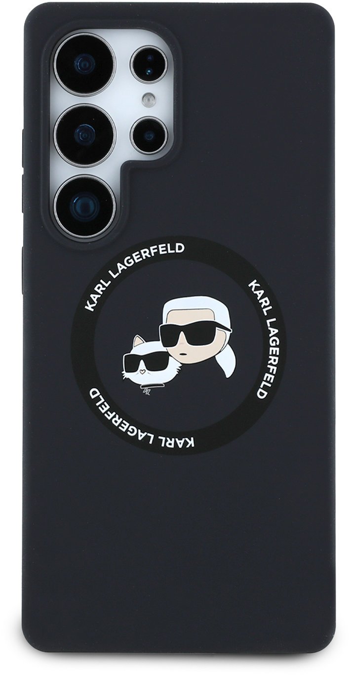 Karl Lagerfeld Liquid Silicone K&CH Heads MagSafe Zadní Kryt pro Samsung Galaxy S25 Ultra Black