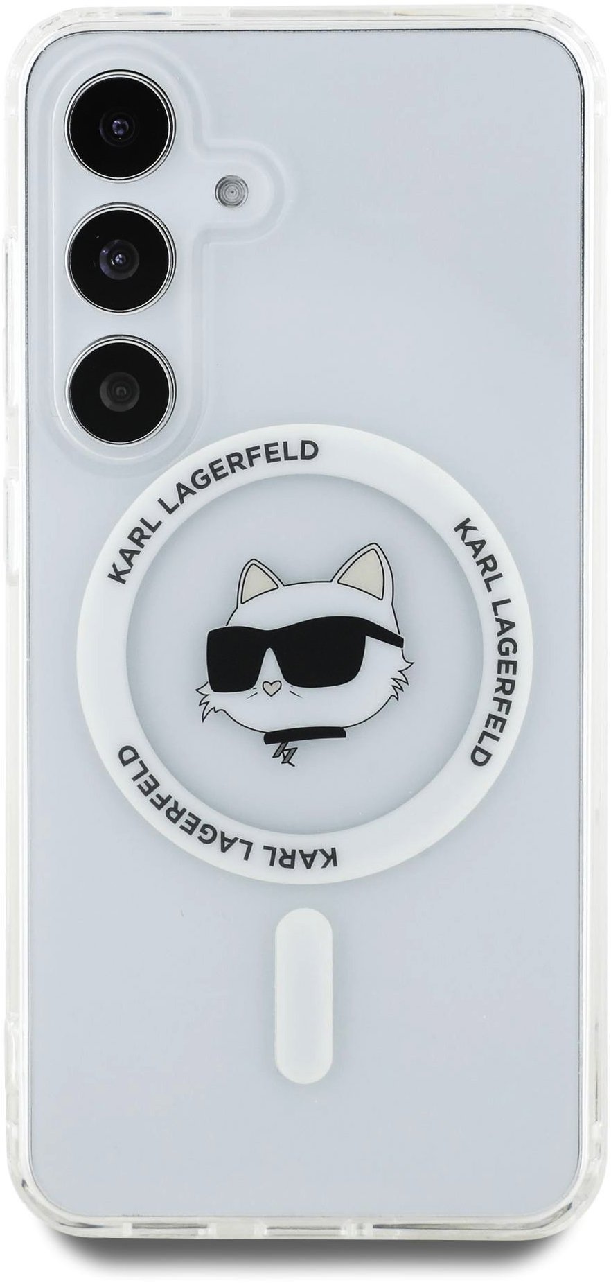 Karl Lagerfeld IML Choupette Head MagSafe Zadní Kryt pro Samsung Galaxy S25 Transparent