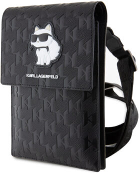 Karl Lagerfeld Saffiano Monogram Choupette NFT Taška na Telefon Black