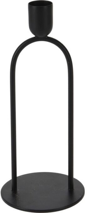Koopmann International Železný svícen na kónickou svíčku 80 × 190 mm, černý