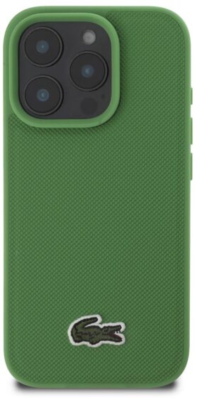 Lacoste Iconic Petit Pique Woven Logo MagSafe Zadní Kryt pro iPhone 16 Pro Green