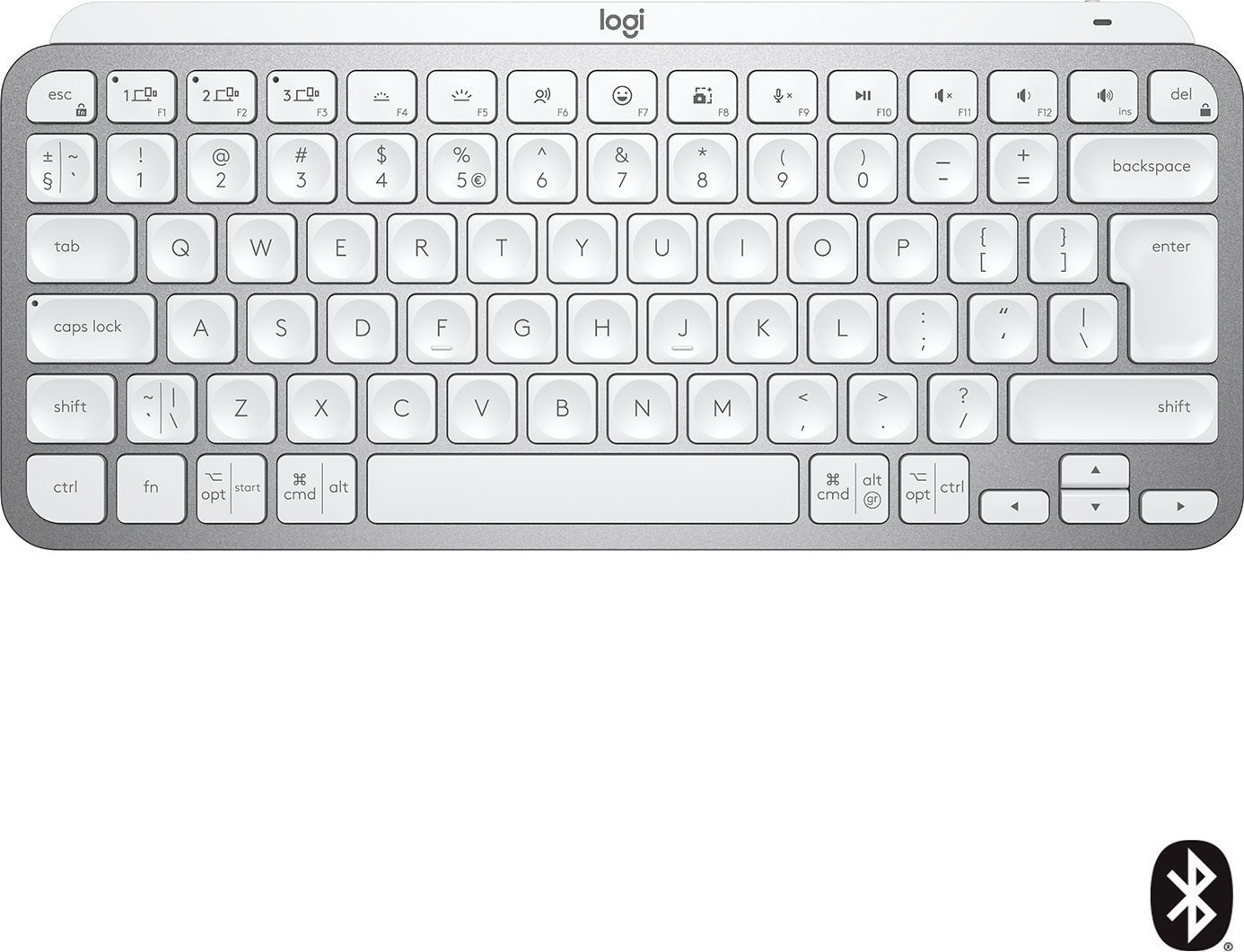 Logitech MX Keys Mini Minimalist Wireless Illuminated Keyboard, Pale Grey - US INTL