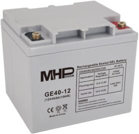 MHPower GE40-12 Gelový akumulátor 12V/40Ah, Terminál T1 - M6, Deep Cycle; GE40-12