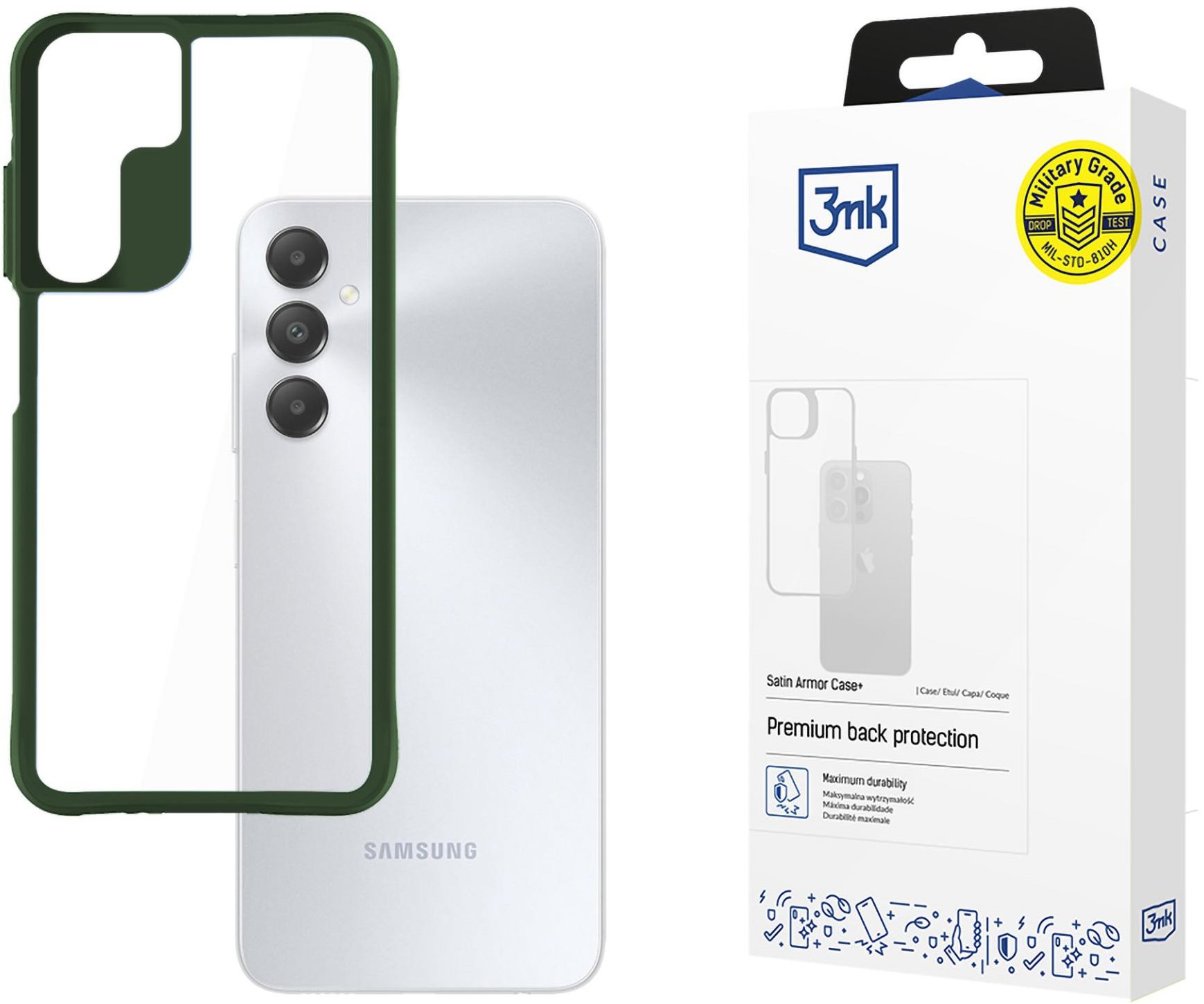 3MK Satin Armor Case+ Green pro Samsung Galaxy A15 5G