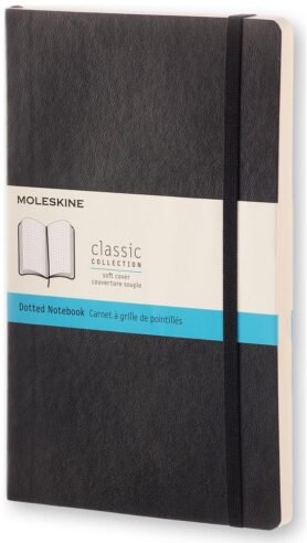 MOLESKINE L, měkké desky, tečkovaný, černý