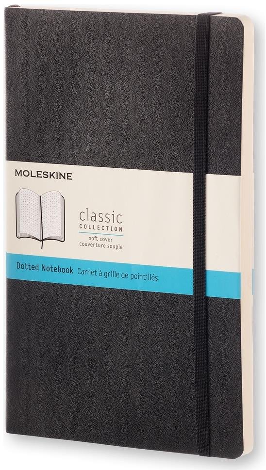 MOLESKINE L, měkké desky, tečkovaný, černý