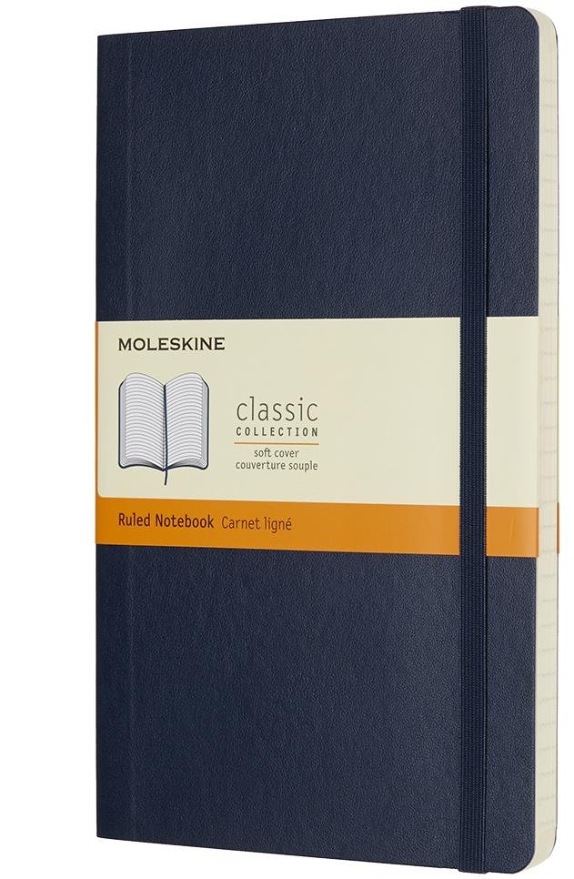 MOLESKINE L, měkké desky, linkovaný, modrý