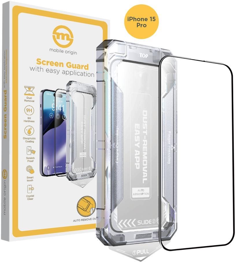 Mobile Origin Yellow Screen Guard iPhone 15 Pro s aplikátorem