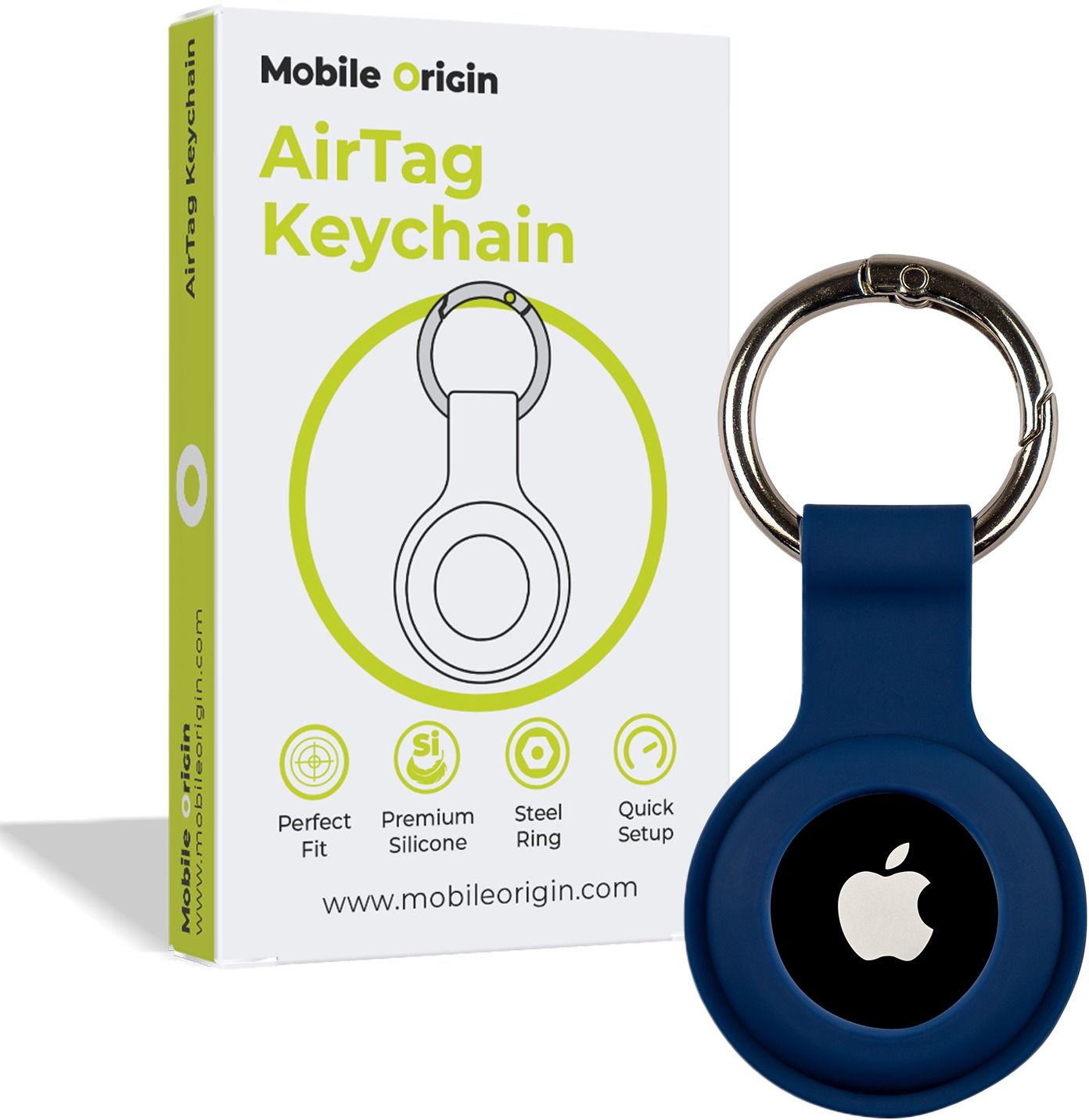 Mobile Origin Airtag KeyChain, blue