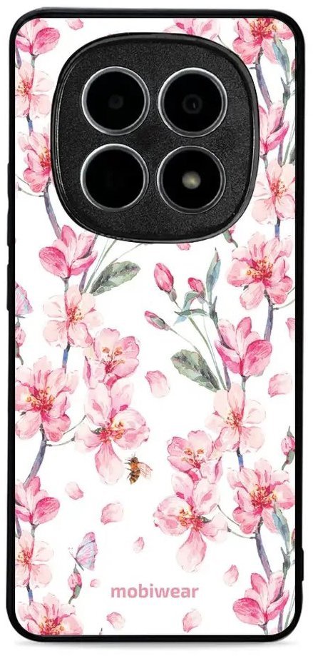 Mobiwear Glossy lesklé pouzdro na Xiaomi Redmi Note 15 5G růžové květy