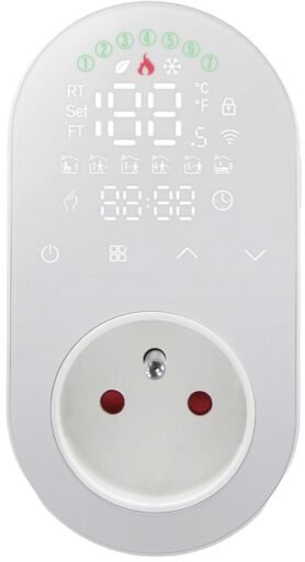 MOES Smart Plug + Thermostat, Wi-Fi, White
