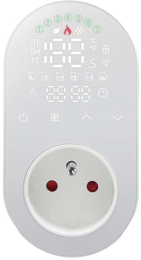 MOES Smart Plug + Thermostat, Wi-Fi, White