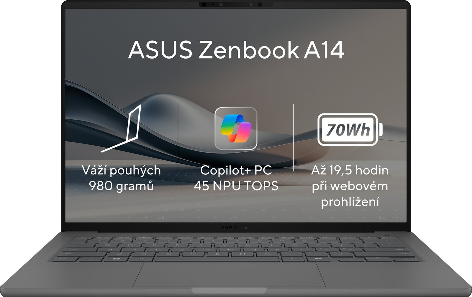 ASUS Zenbook A14 UX3407QA-OLED267W Iceland Gray celokovový