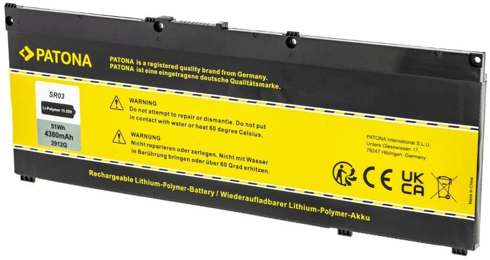 PATONA pro HP OMEN 15-ce/dc/cb Pavilion 15cx 4380mAh Li-Pol 11,55V SR04XL