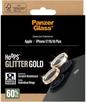 PanzerGlass Hoops Apple iPhone 17/16/16 Plus třpytivě zlaté