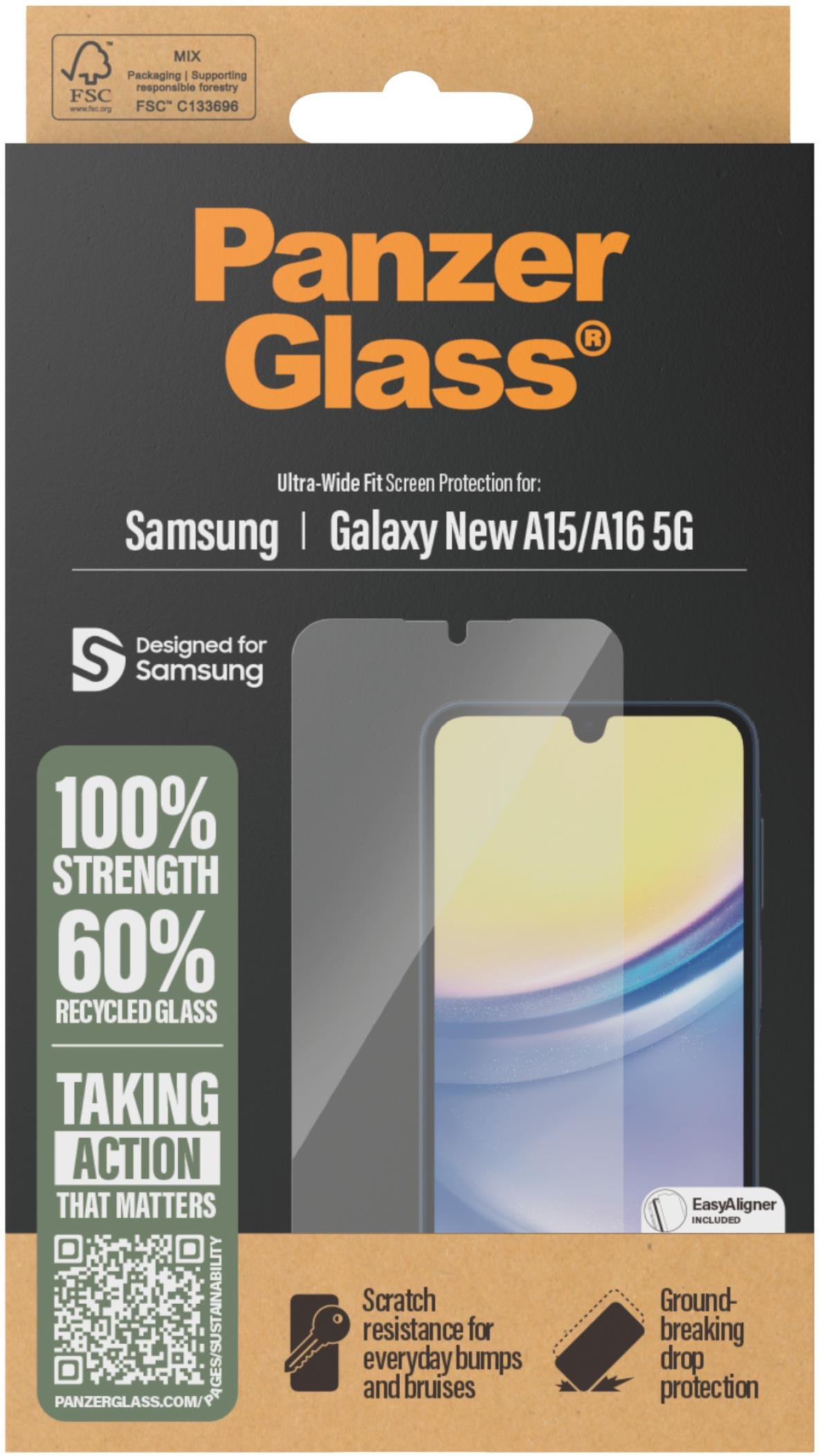 PanzerGlass Samsung Galaxy A16/A16 5G s instalačním rámečkem